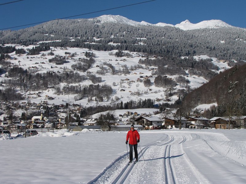 oefenen in schruns.jpg - Frouwkje op de loipe in Schruns.